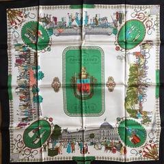 A variation of the Hermès scarf `Promenade de paris ` first edited in 1962 by `Philippe Ledoux`