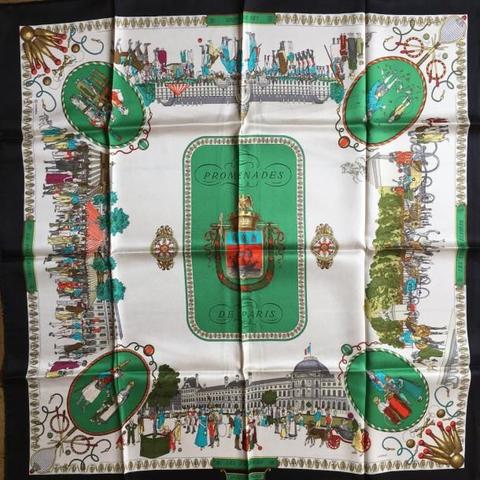 A variation of the Hermès scarf `Promenade de paris ` first edited in 1962 by `Philippe Ledoux`