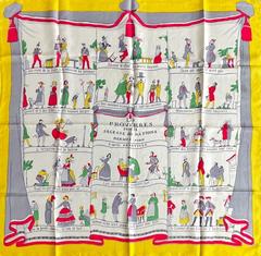 A variation of the Hermès scarf `Les proverbes sont la sagesse des nations ` first edited in 1947 by `Hugo Grygkar`