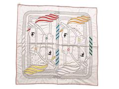 A variation of the Hermès scarf `Quadrige au fil ` first edited in 2019 by `Pierre Péron`