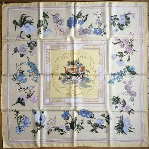 A variation of the Hermès scarf `Quai aux fleurs ` first edited in 1952 by `Hugo Grygkar`