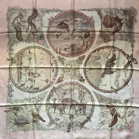 A variation of the Hermès scarf `Les quatre saisons ` first edited in 1994 by `Robert Dallet`