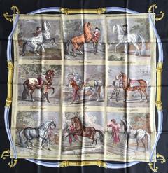 A variation of the Hermès scarf `Races de chevaux ` first edited in 1955 by `Hugo Grygkar`