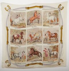 A variation of the Hermès scarf `Races de chevaux ` first edited in 1955 by `Hugo Grygkar`