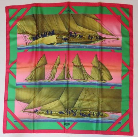 A variation of the Hermès scarf `Rafales ` first edited in 1988 by `Yannick Manier`