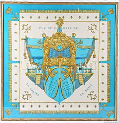 Hermès La Réale scarf in blue by Hugo Grygkar, 1953