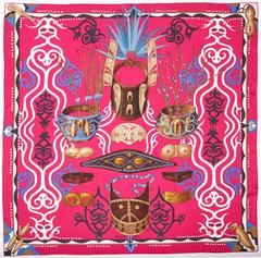 A variation of the Hermès scarf `Le regard de l'arctique ` first edited in 2019 by `Antoine Tzapoff`