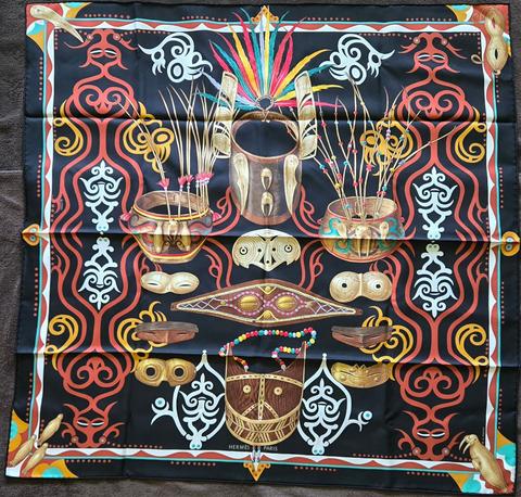 A variation of the Hermès scarf `Le regard de l'arctique` first edited in 2019 by `Antoine Tzapoff`