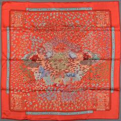 A variation of the Hermès scarf `Rencontre océane` first edited in 2001 by `Annie Faivre`