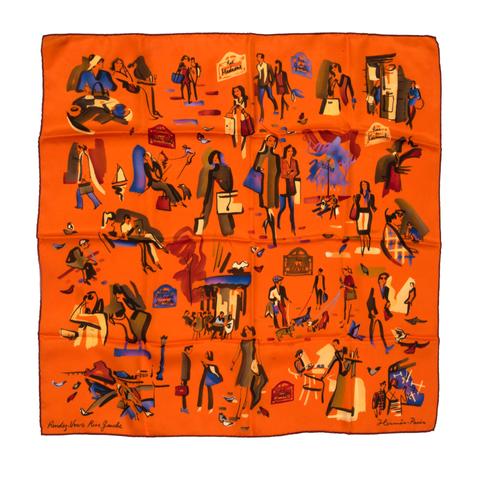 A variation of the Hermès scarf `Rendez-vous rive gauche` first edited in 2010 by `Cyrille Diatkine`