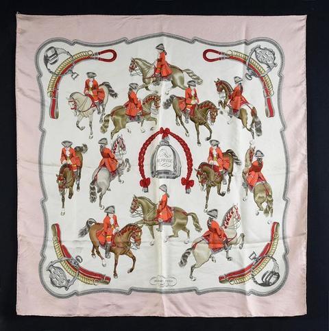 A variation of the Hermès scarf `Reprise` first edited in 1970 by `Philippe Ledoux`