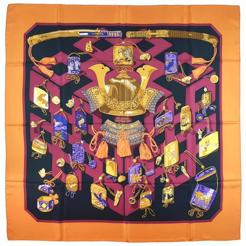 A variation of the Hermès scarf `Rêveries japonaises` first edited in 1991 by `Caty Latham`