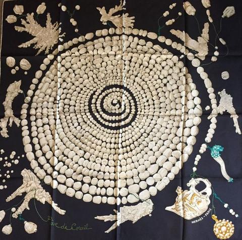 A variation of the Hermès scarf `Rêves de corail  ` first edited in 2011 by `Annie Faivre`