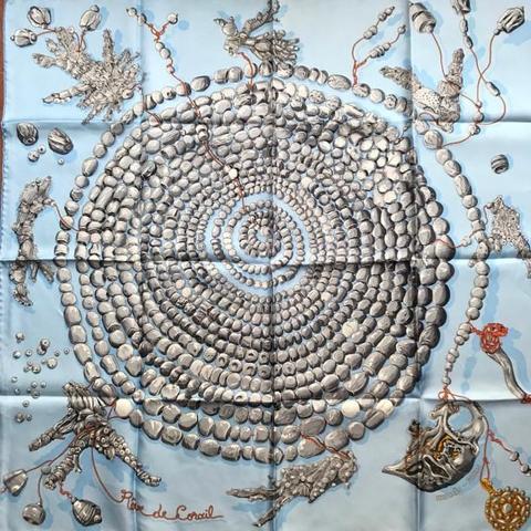 A variation of the Hermès scarf `Rêves de corail  ` first edited in 2011 by `Annie Faivre`