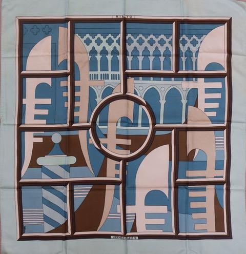 A variation of the Hermès scarf `Rialto` first edited in 1973 by `Pierre Péron`