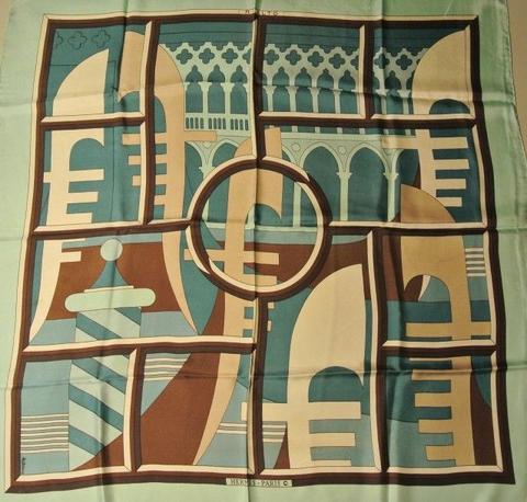 A variation of the Hermès scarf `Rialto` first edited in 1973 by `Pierre Péron`