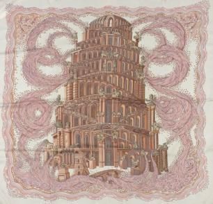 A variation of the Hermès scarf `Les rivières de babel ` first edited in 2005 by `Annie Faivre`