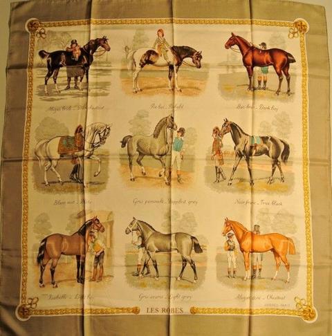 A variation of the Hermès scarf `Les robes ` first edited in 1968 by `Philippe Ledoux`