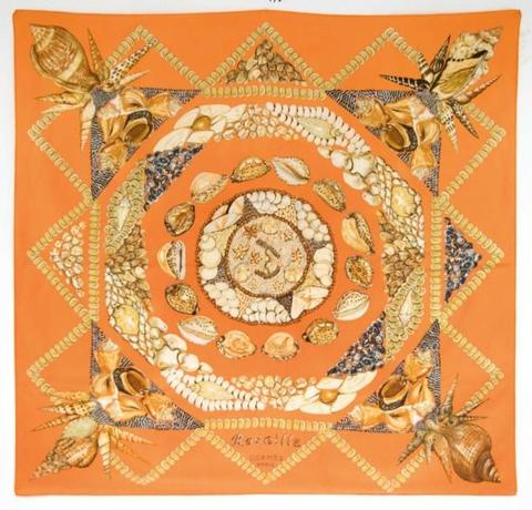 A variation of the Hermès scarf `Rocaille ` first edited in 1999 by `Valerie Dawlat Dumoulin`