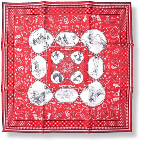 A variation of the Hermès scarf `Rodéo des cowgirls bandana` first edited in 2020 by `Kermit Oliver`