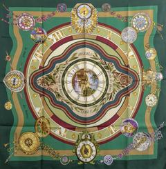 A variation of the Hermès scarf `La ronde des heures ` first edited in 1986 by `Loïc Dubigeon`