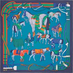 A variation of the Hermès scarf `Ronds de marche` first edited in 2017 by `Hubert de Watrigant`
