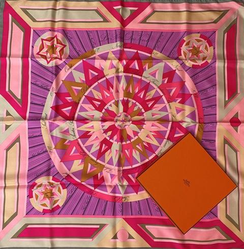 A variation of the Hermès scarf `Rose des vents ` first edited in 1984 by `Joachim Metz`