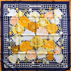 A variation of the Hermès scarf `Roseraie ` first edited in 1990 by `Christiane Vauzelles`