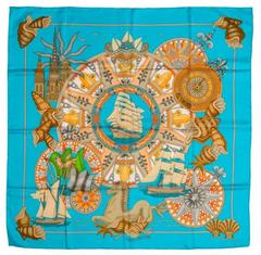 A variation of the Hermès scarf `Rouen sur mer ` first edited in 2003 by `Joachim Metz`