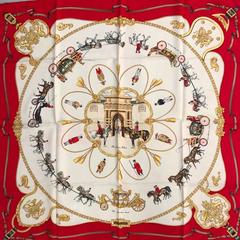 A variation of the Hermès scarf `The royal mews ` first edited in 1994 by `Jean De Fougerolle`