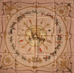 A variation of the Hermès scarf `The royal mews ` first edited in 1994 by `Jean De Fougerolle`