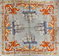 A variation of the Hermès scarf `La royale ` first edited in 1951 by `Philippe Ledoux`