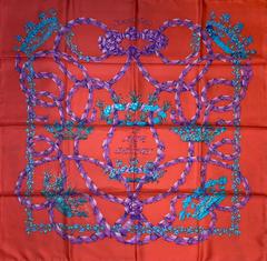 A variation of the Hermès scarf `Le sacre du printemps ` first edited in 1986 by `Henri d'Origny`