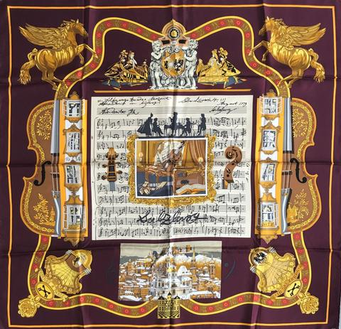 A variation of the Hermès scarf `Salzburg ` first edited in 1996 by `Loïc Dubigeon`