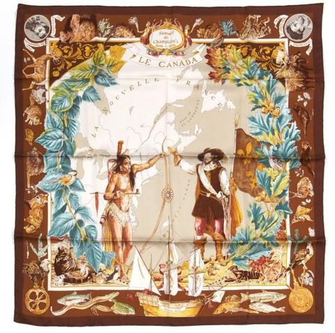 A variation of the Hermès scarf `Samuel champlain ` first edited in 2006 by `Kermit Oliver`