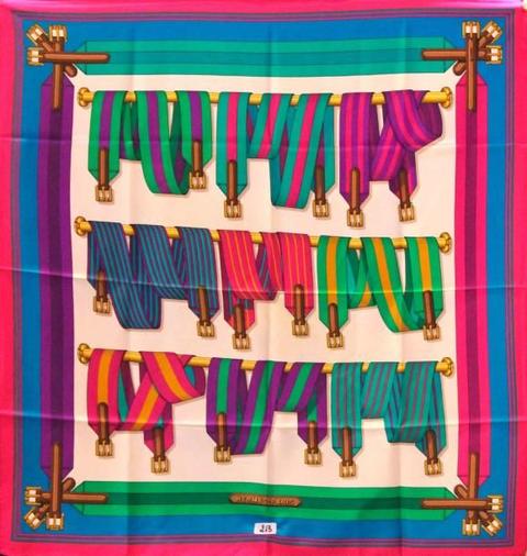 A variation of the Hermès scarf `Sangles ` first edited in 1985 by `Joachim Metz`