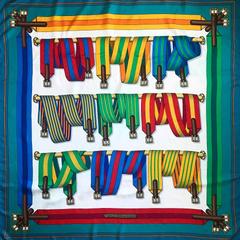 A variation of the Hermès scarf `Sangles` first edited in 1985 by `Joachim Metz`