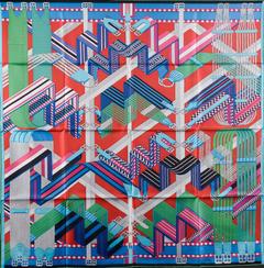 A variation of the Hermès scarf `Sangles en zigzag ` first edited in 2017 by `Virginie Jamin`