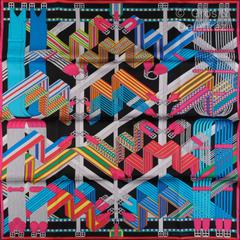 A variation of the Hermès scarf `Sangles en zigzag ` first edited in 2017 by `Virginie Jamin`