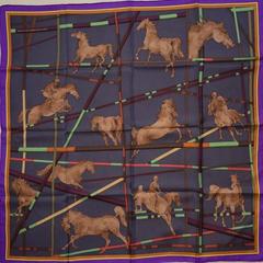 A variation of the Hermès scarf `Saut d'obstacles ` first edited in 2012 by `Hubert de Watrigant`