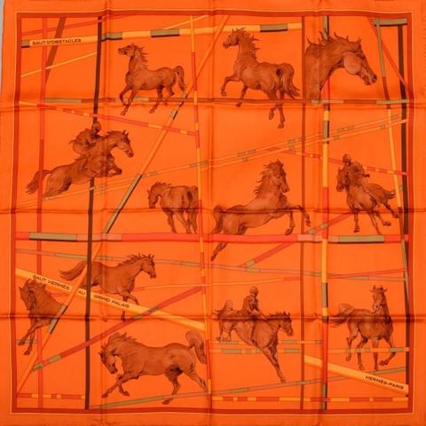 A variation of the Hermès scarf `Saut d'obstacles ` first edited in 2012 by `Hubert de Watrigant`