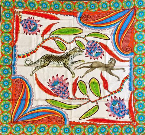 A variation of the Hermès scarf `The savana dance ` first edited in 2016 by `Ardmore Artists`