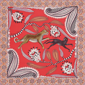 A variation of the Hermès scarf `The savana dance` first edited in 2016 by `Ardmore Artists`