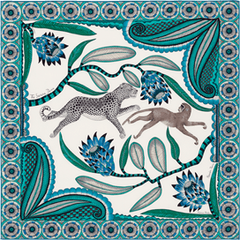 A variation of the Hermès scarf `The savana dance` first edited in 2016 by `Ardmore Artists`