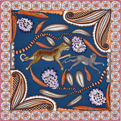 A variation of the Hermès scarf `The savana dance` first edited in 2016 by `Ardmore Artists`