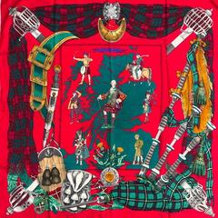 A variation of the Hermès scarf `Scotland` first edited in 1963 by `Philippe Ledoux`
