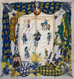 A variation of the Hermès scarf `Scotland` first edited in 1963 by `Philippe Ledoux`