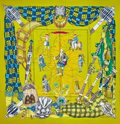 A variation of the Hermès scarf `Scotland` first edited in 1963 by `Philippe Ledoux`