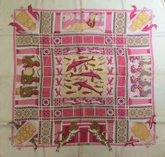 A variation of the Hermès scarf `Les secrets de minos ` first edited in 2003 by `Sophie Koechlin`