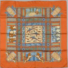 A variation of the Hermès scarf `Les secrets de minos ` first edited in 2003 by `Sophie Koechlin`